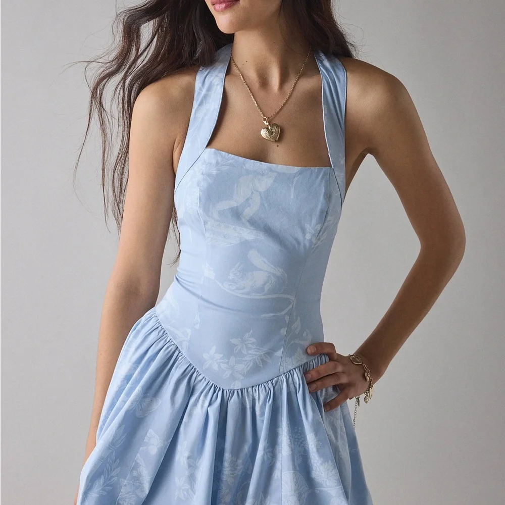 Kimchi Blue Casey Halter Bubble Hem Mini Dress - Picture 6 of 9